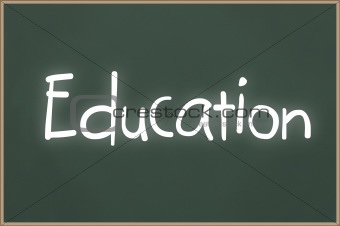 Chalkboard with text Education