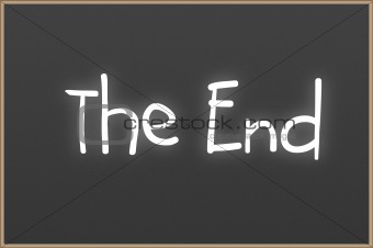 Chalkboard with text The End