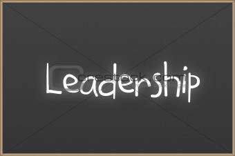 Chalkboard with text Leadership