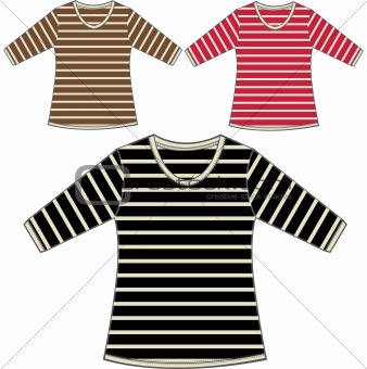 lady striped pattern t-shirt