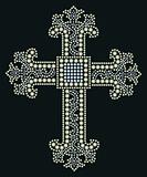 shiny cross stone beaded design