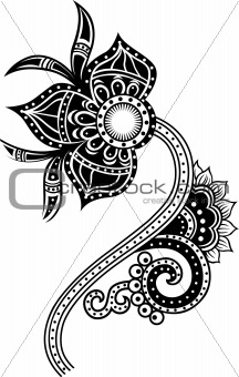 tribal paisley flower illustration
