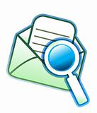 envelope  email and magnifying glass
