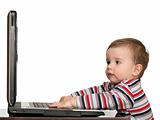 Little toddler's first studying with computer