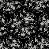 black flower seamless pattern
