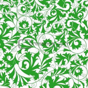 green flower seamless pattern