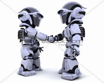 robots shaking hands