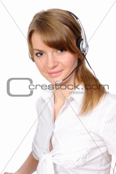 service representative in headset.