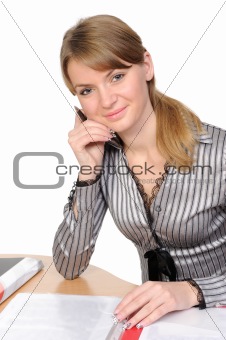  Business woman with a folder