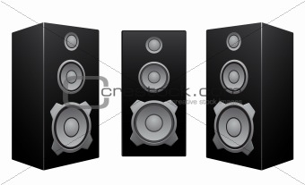 Black speaker white background