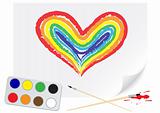 Drawing rainbow heartA