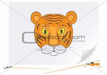 Drawing small tiger
