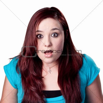 Shocked portrait of a red head