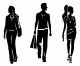 human shopping silhouette