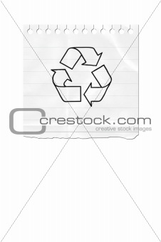 Recycle sign out of paper