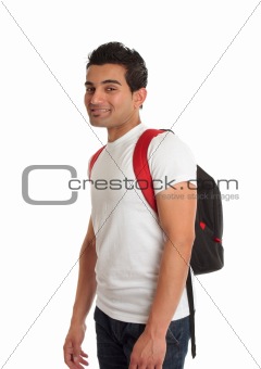 Ethnic male student smiling