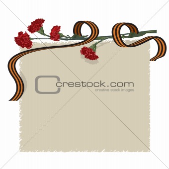 carnation flower and ribbon