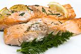 baked salmon with chive