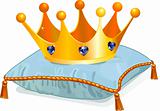 Queen's crown on the pillow
