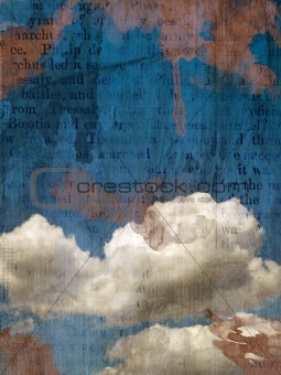 Retro image of cloudy sky. Background