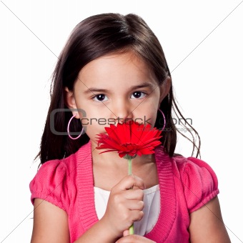 Girl with flower in her hair