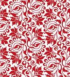 red seamless flower damask pattern