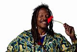 Rastafarian with flower
