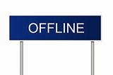 Road sign with text Offline