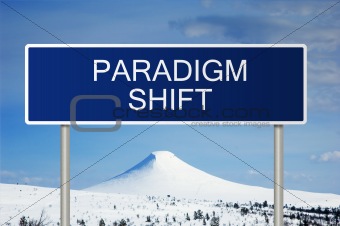 Road sign with text Paradigm Shift