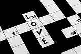 The word love in a crossword puzzle