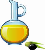 Olive oil in a glass jar