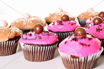 shot of an assortment of cupcakes