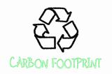 Carbon footprint recycle sign