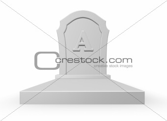 gravestone with letter A