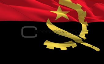 Waving flag of Angola