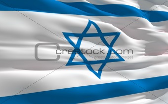 Waving flag of Israel