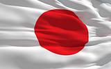 Waving flag of Japan
