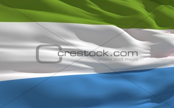 Waving flag of Sierra Leone