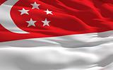 Waving flag of Singapour