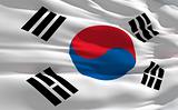 Waving flag of South Korea