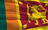 Waving flag of Sri Lanka