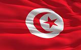Waving flag of Tunisia