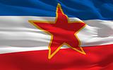 Waving flag of Yugoslavie