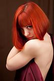 Beautiful woman with red hair 