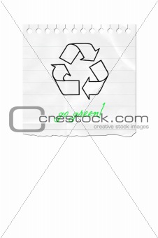 Paper note recycle sign