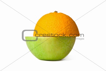 Half orange half apple