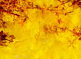 Background yellow and red texture with decorative vegetal