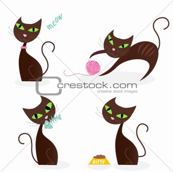 Brown cat series in various poses 1