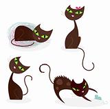 Brown cat series in various poses 2