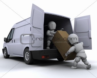 removal men loading a van